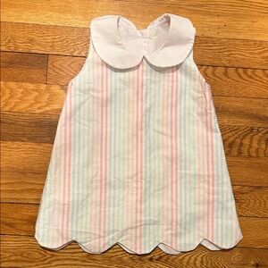 TBBC Striped Sleeveless Dress with Scalloped Hem